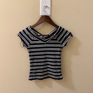 Urban Outfitters (BDG) Striped Black & White Y2K Top
